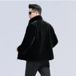 Black stand-up collar jacket