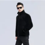 Black stand-up collar jacket