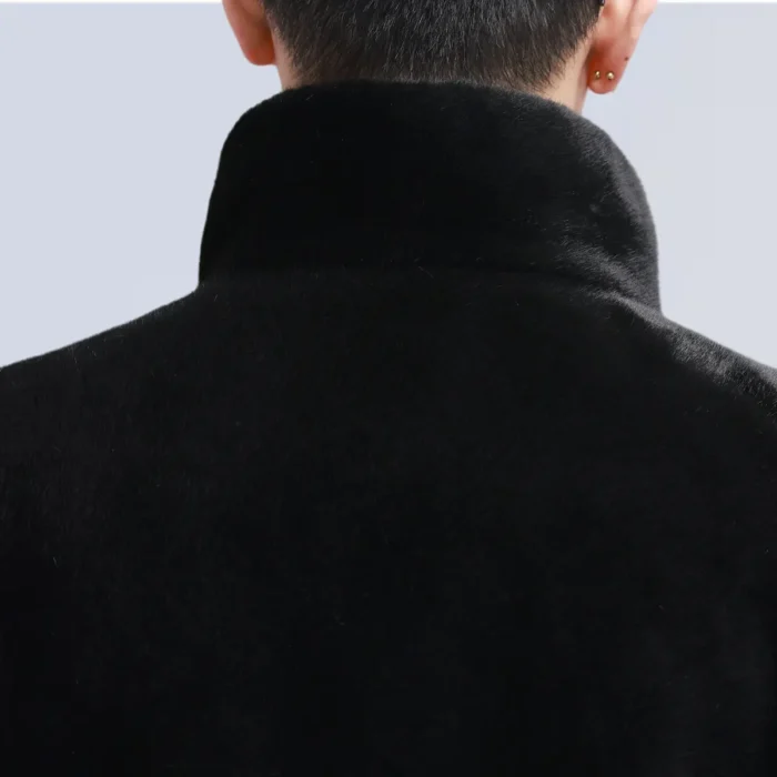 Black stand-up collar jacket