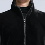 Black stand-up collar jacket