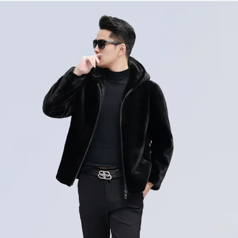 Black hooded jacket