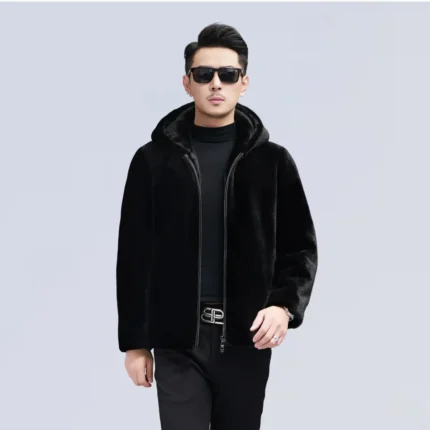 Black hooded jacket