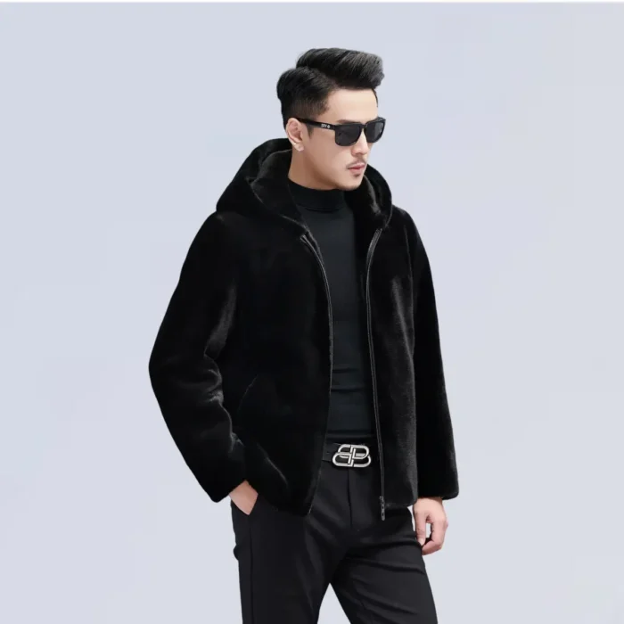 Black hooded jacket