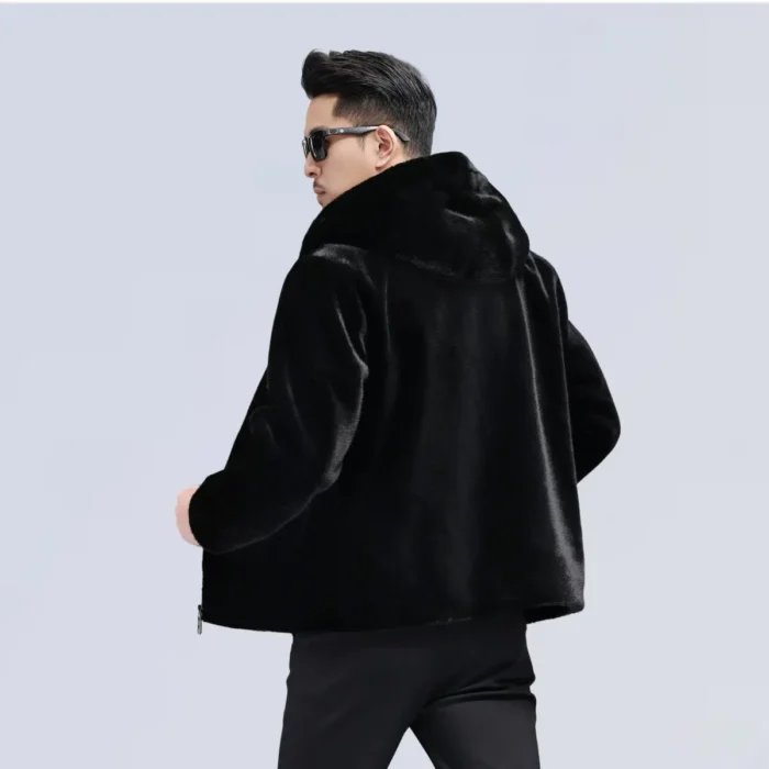 Black hooded jacket