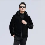 Black hooded jacket