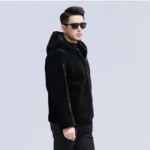 Black hooded jacket