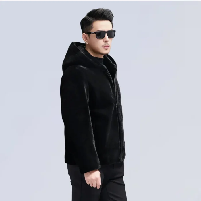 Black hooded jacket