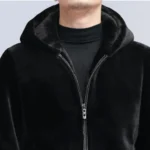 Black hooded jacket