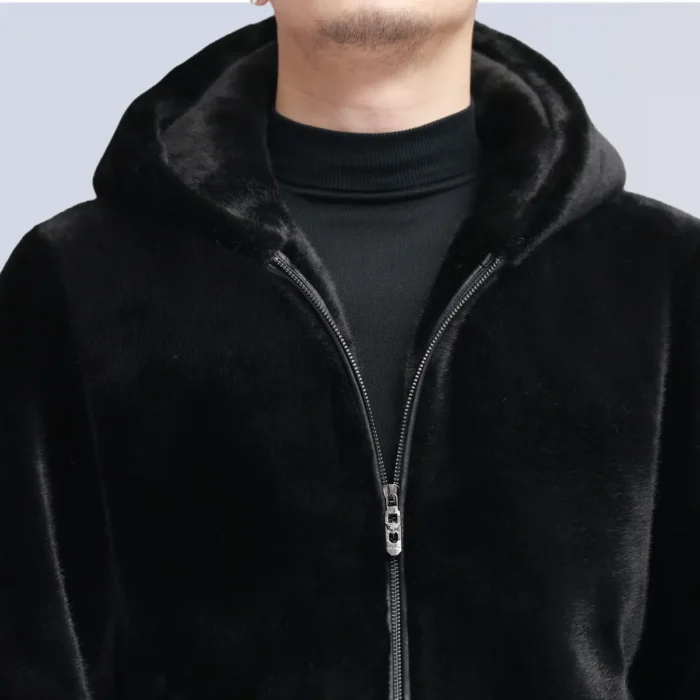 Black hooded jacket