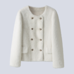 White crew neck coat